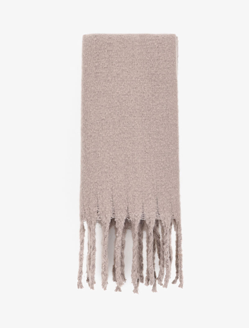 Echarpe duveteuse à franges - Beige - 2