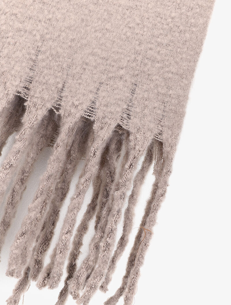 Echarpe duveteuse à franges - Beige - 3
