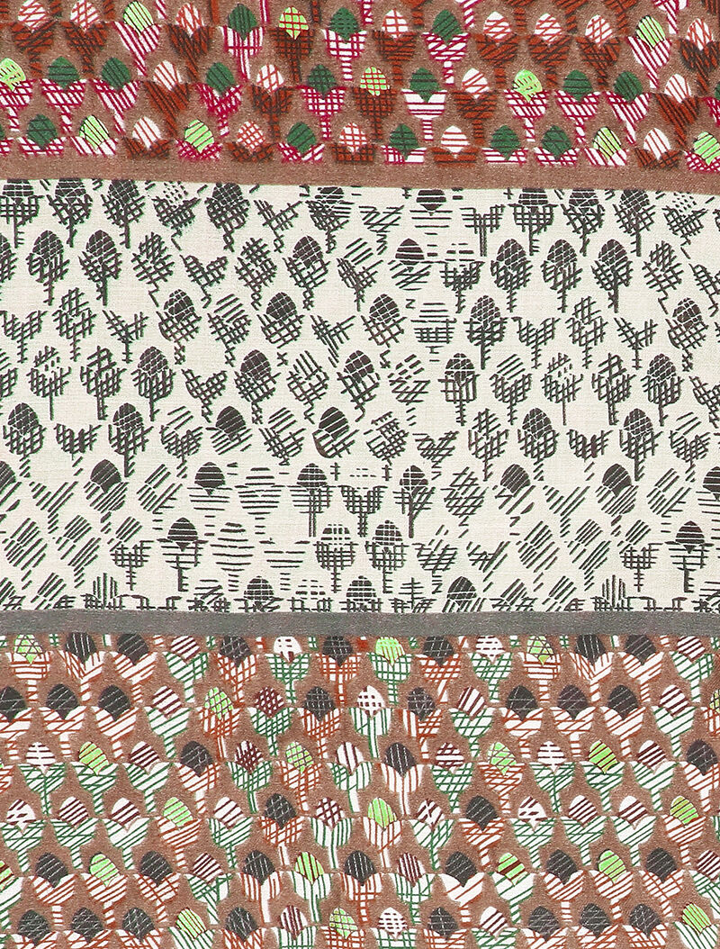 Foulard à imprimé tulipes graphiques irisées - Taupe - 2