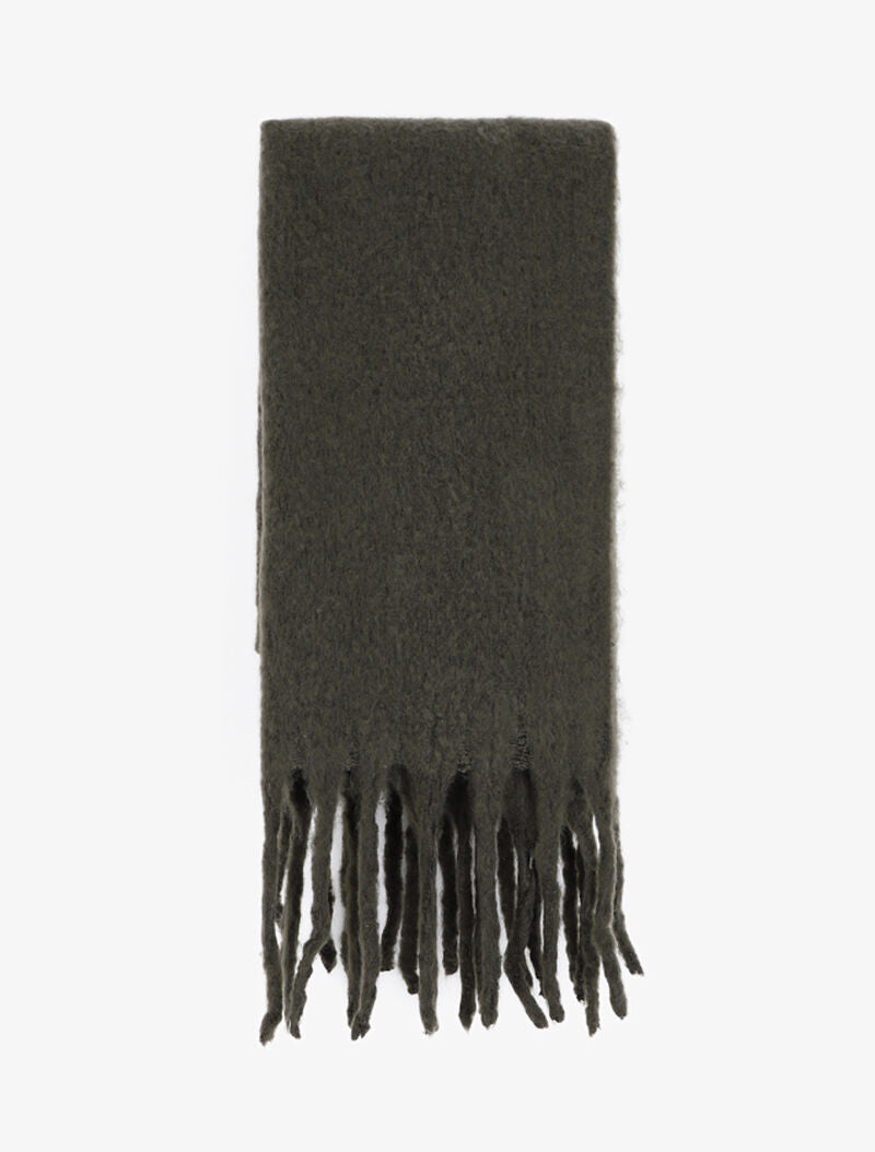 Echarpe duveteuse à franges - Kaki - 2