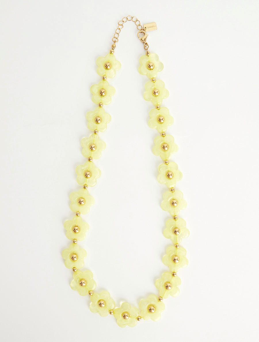 Collier motif floral - Jaune - 2