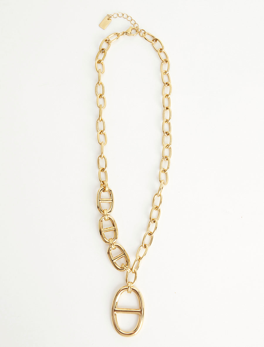 Collier en maille à pendentif stylisé - Or - 2