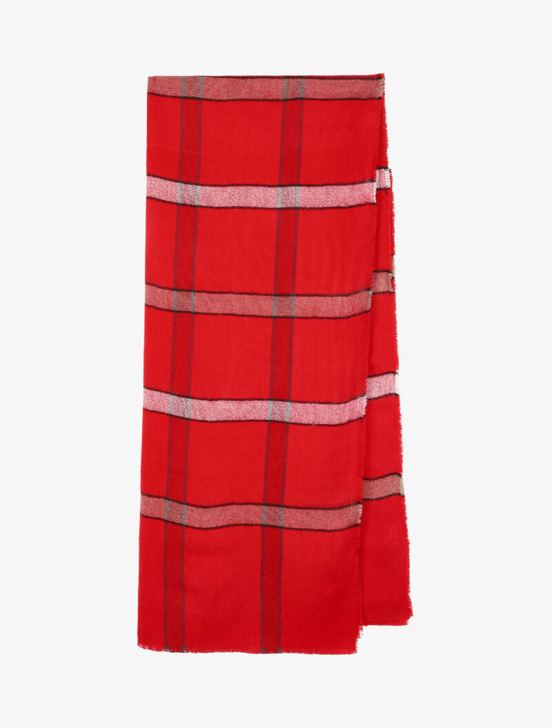 Echarpe à carreaux - Rouge - 2