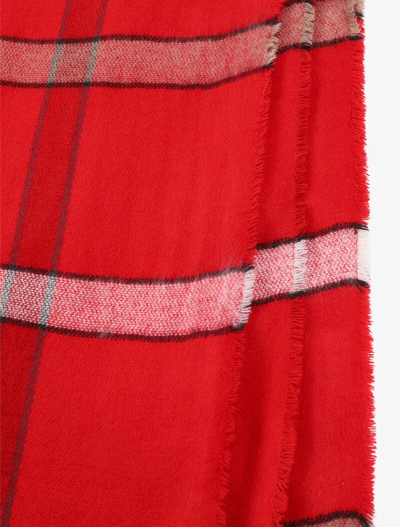 Echarpe à carreaux - Rouge - 3