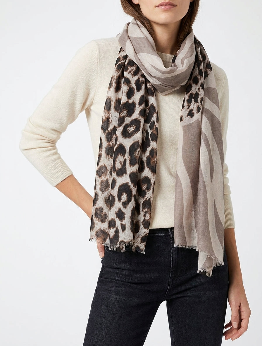 Foulard con stampa animale - Talpa