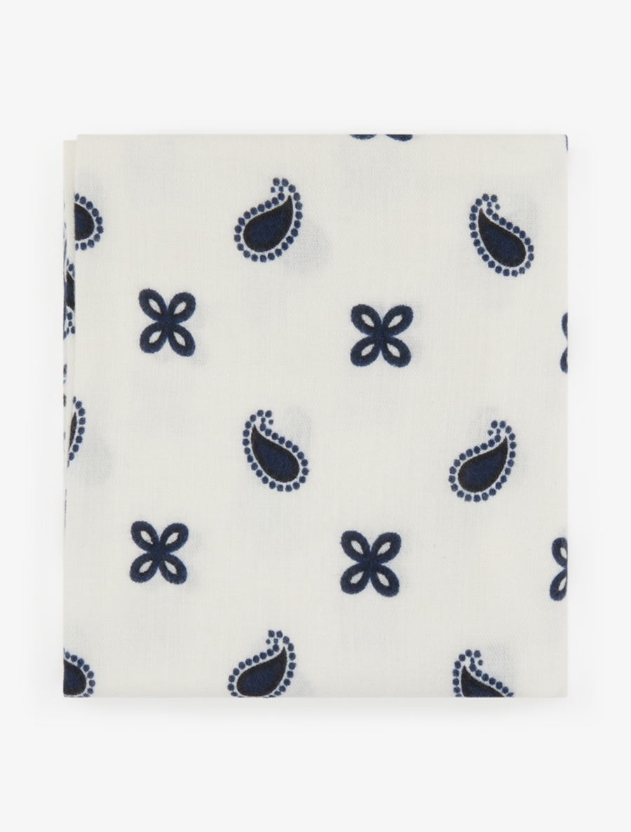 Foulard imprimé paisley à bords effilochés - Blanc - 2