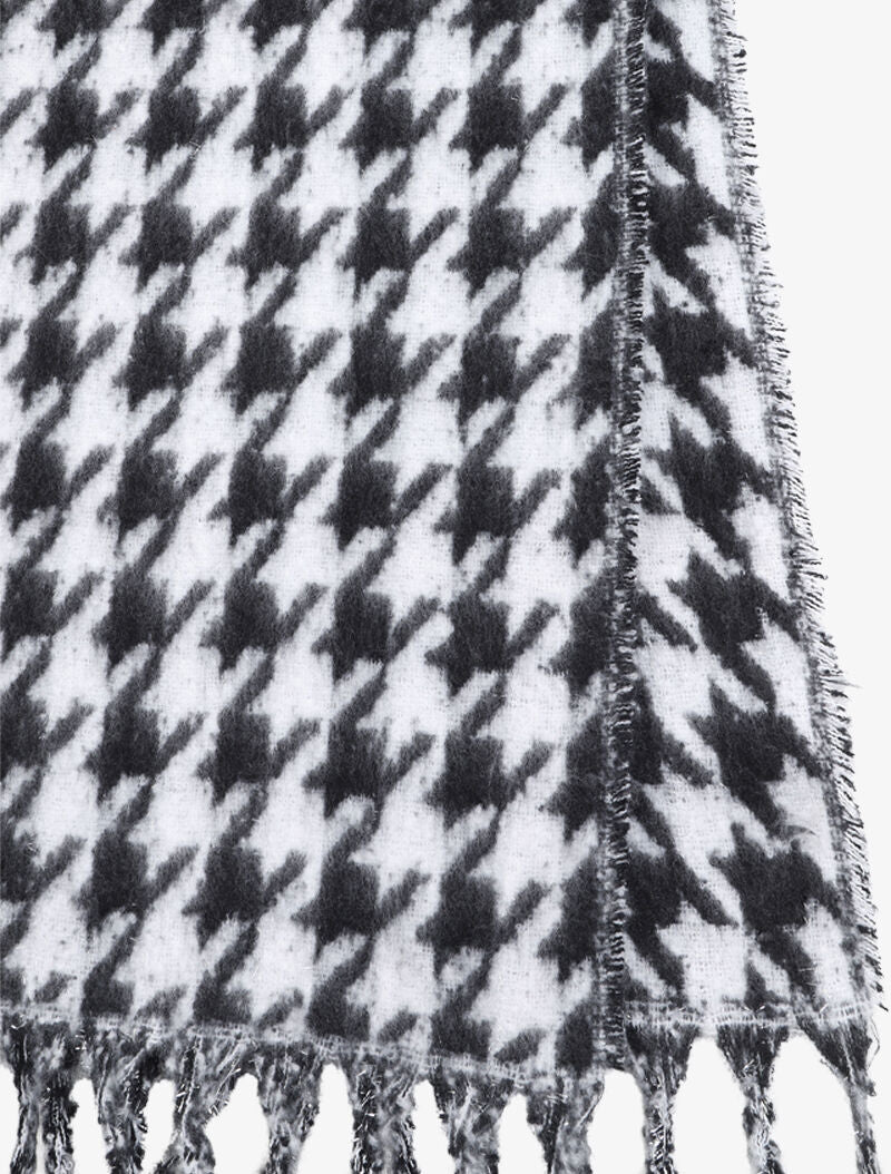 Echarpe à imprimé pied de coq irisé - Noir/blanc - 3