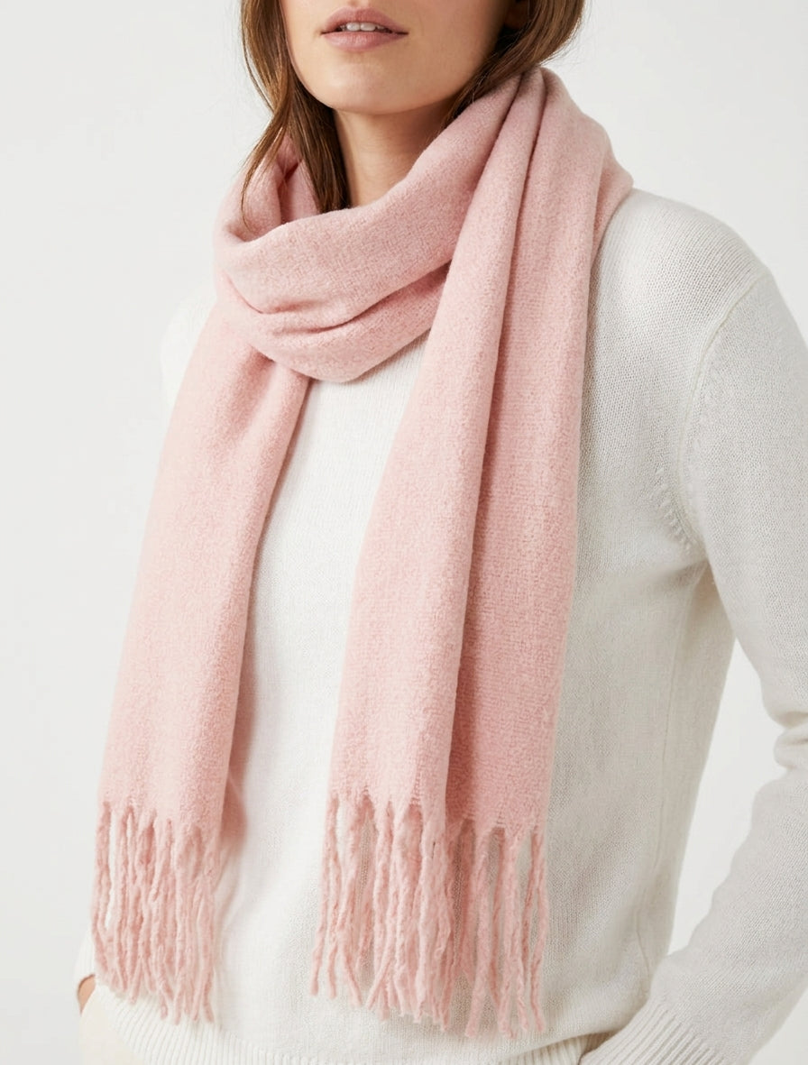 Sciarpa unita con frange - Rosa