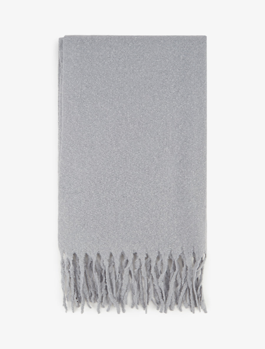 Echarpe uni à franges - Gris clair - 2