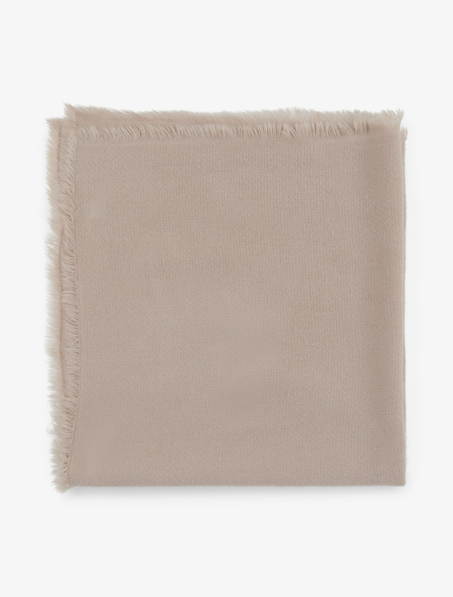 Foulard uni à bords effilochés - Beige - 2