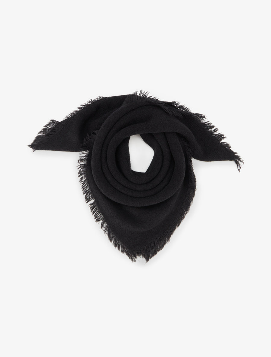 Foulard uni à bords effilochés - Noir - 1