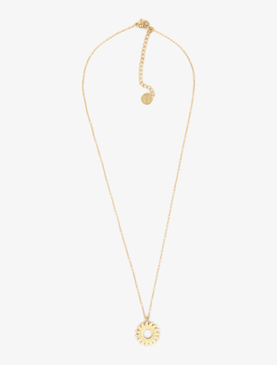 Collier à pendentif soleil - Or - 3