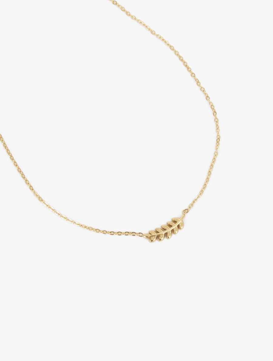 Collier à pendentif feuille de laurier - Or - 2