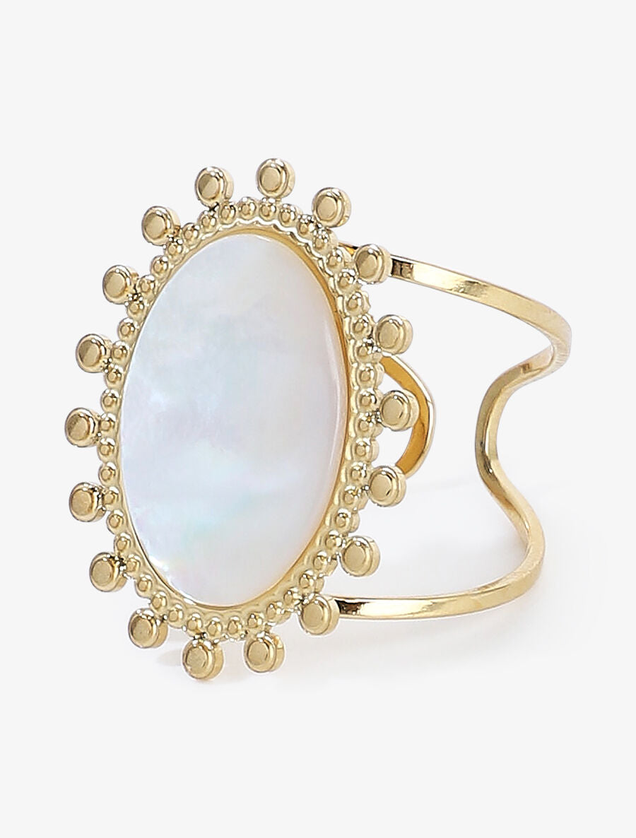 Bague pierre ovale nacrée - Or - 2