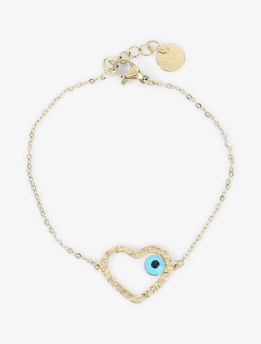 Bracelet fines mailles et coeur stylisé - Or - 1
