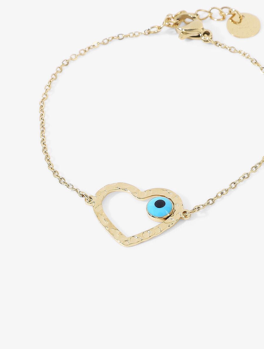 Bracelet fines mailles et coeur stylisé - Or - 2