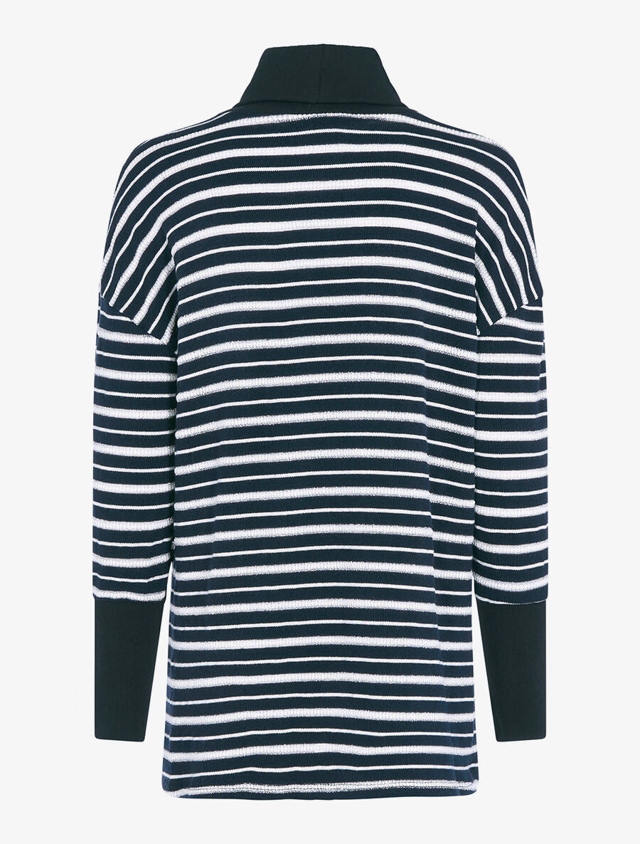 Pull à rayures irisées - Marine - 2