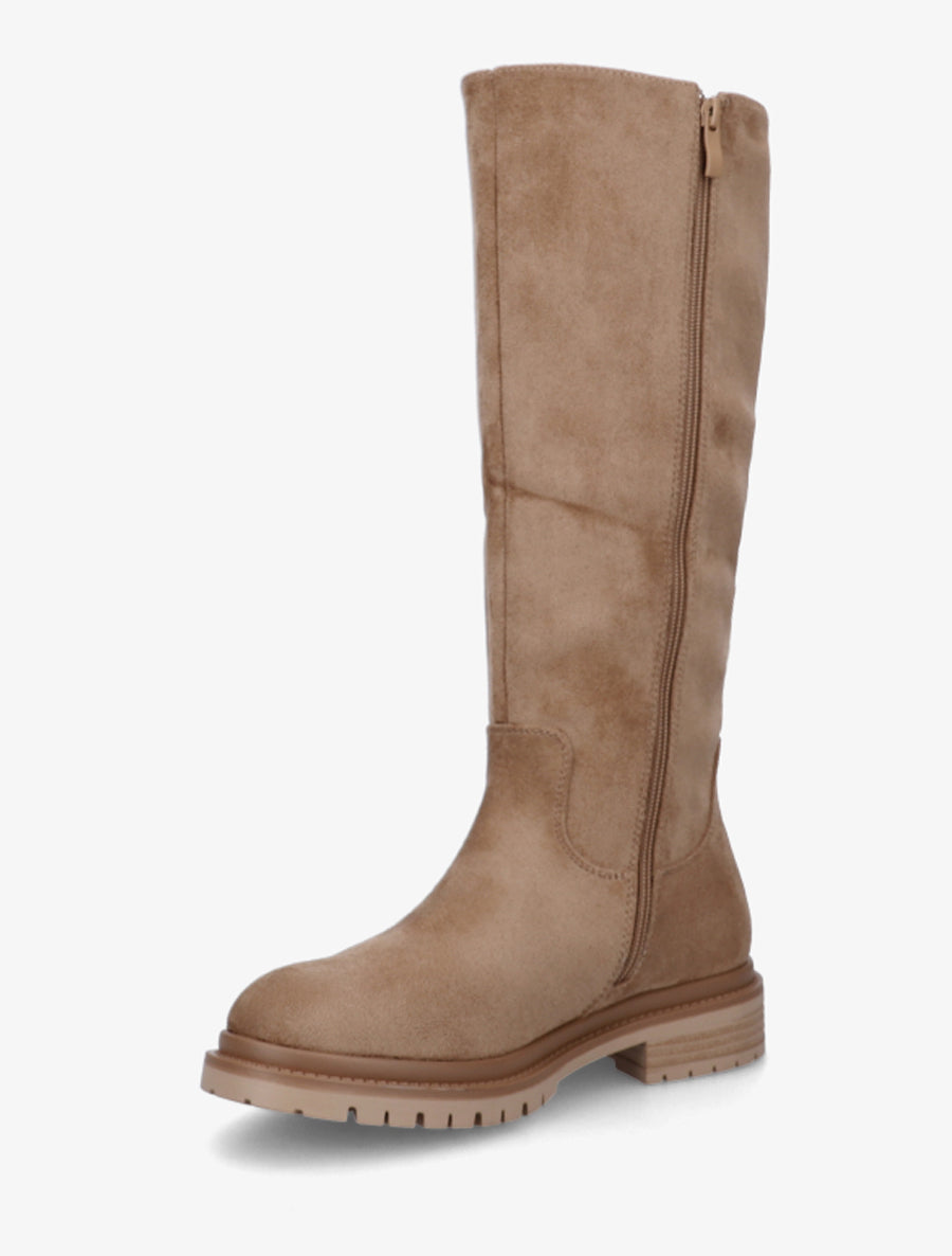Bottes en suédine à semelle crantée - Taupe - 3