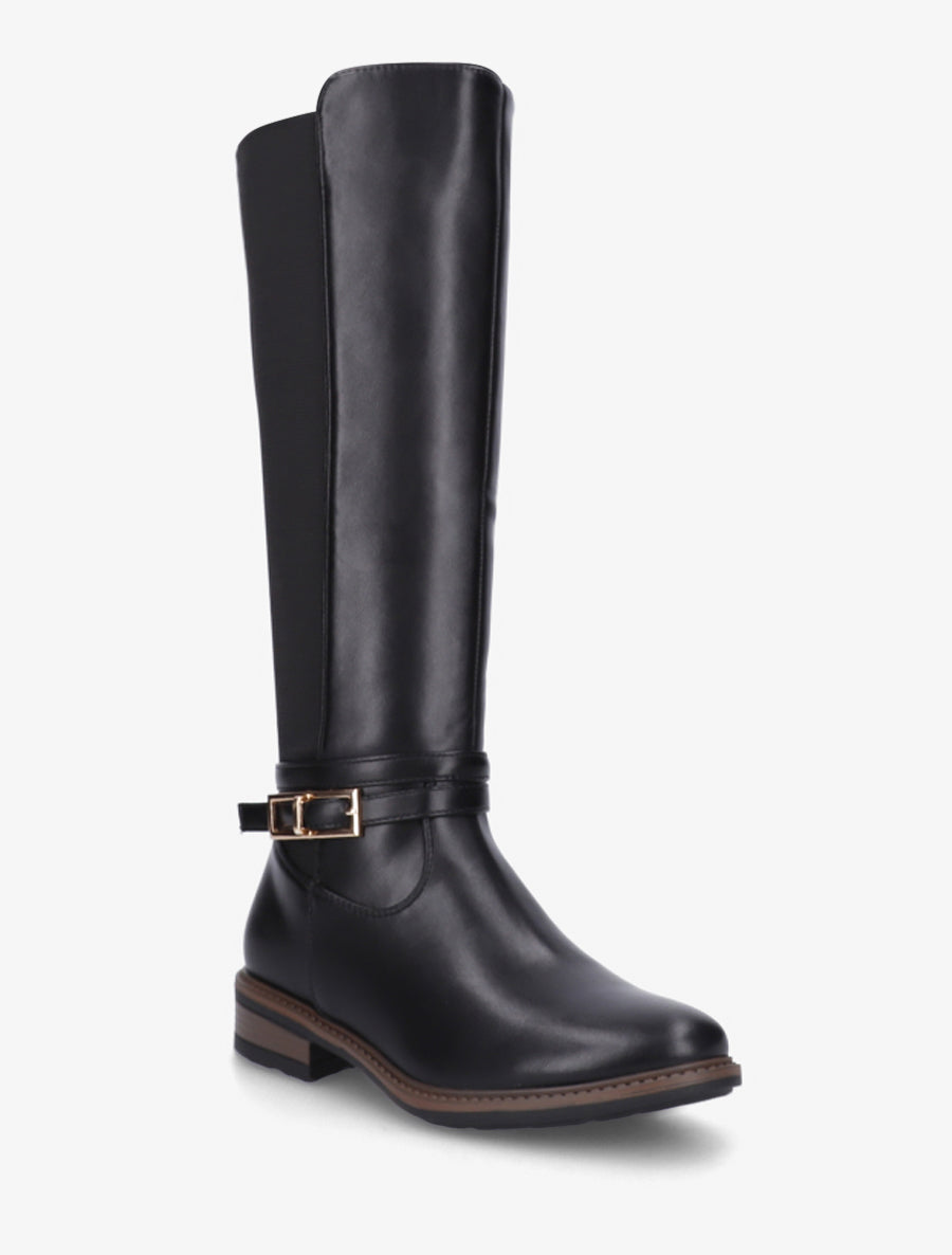 Bottes unies élastiquées - Noir - 2