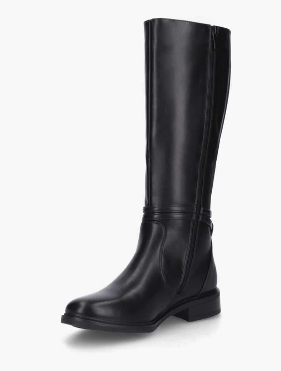 Bottes en simili à boucle rectangulaire - Noir - 3
