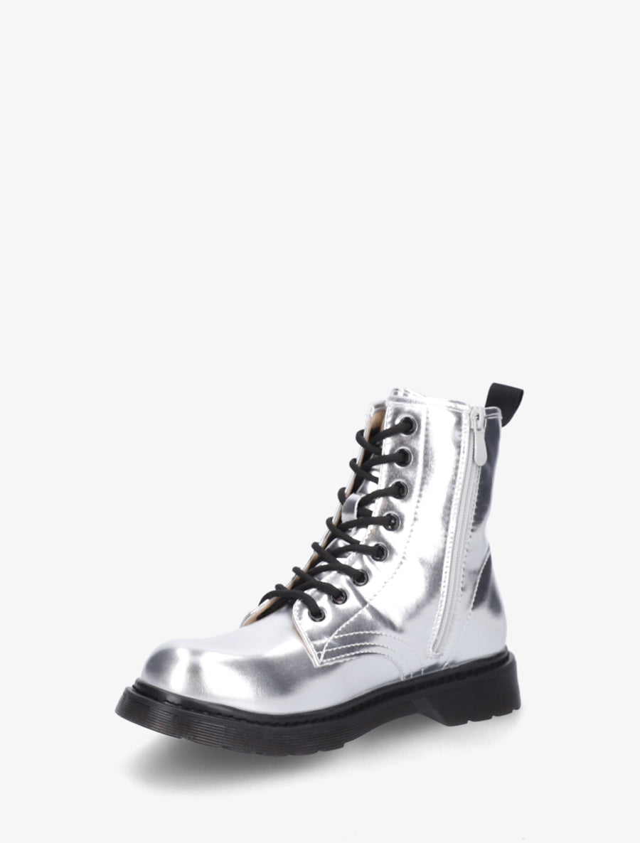 Bottines nacrées à lacets - Argent - 3