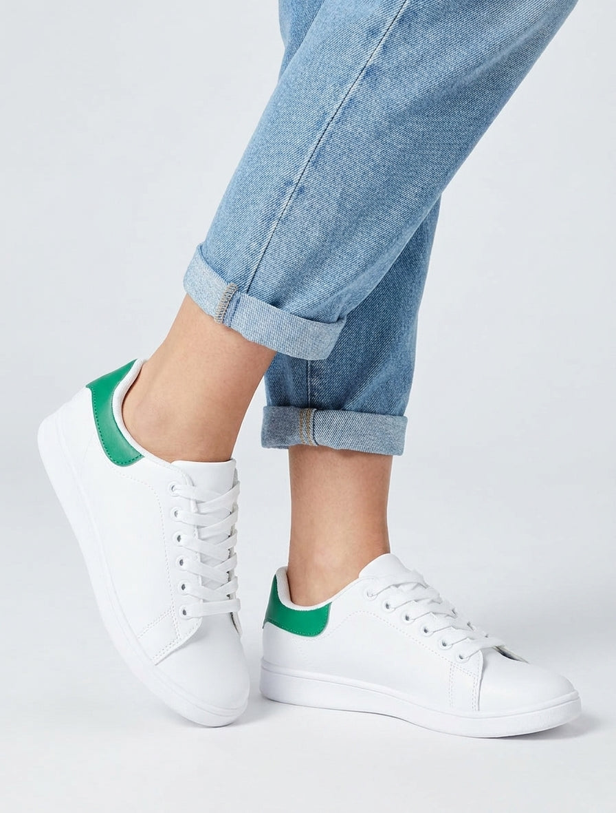 Sneakers basici con rinforzo a contrasto - Verde
