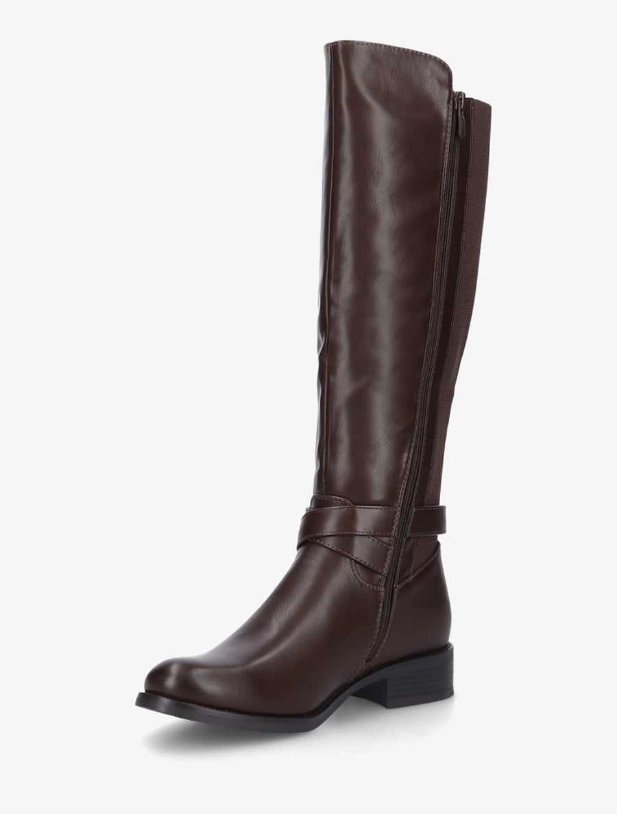 Bottes élastiquées à sangle et boucle - Marron - 3