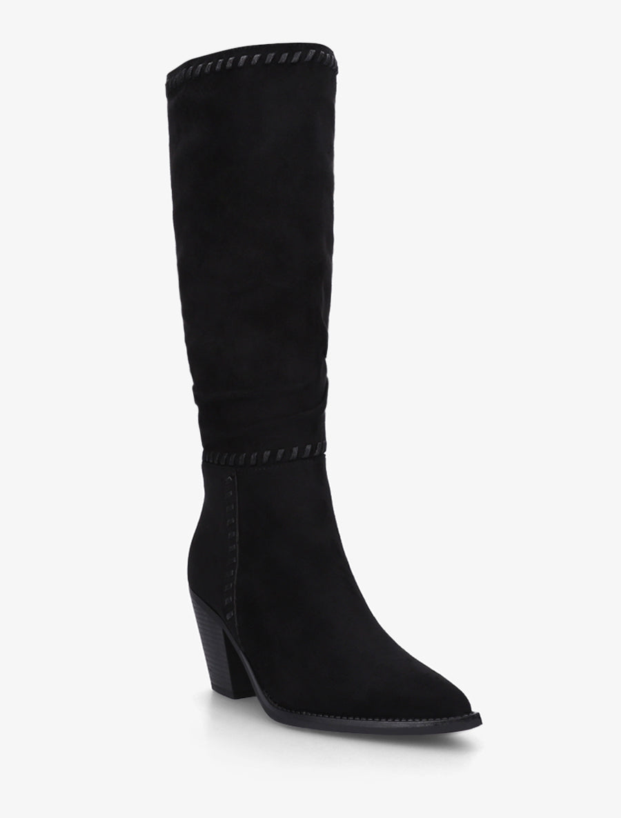 Bottes en suédine et bouts pointus - Noir - 2