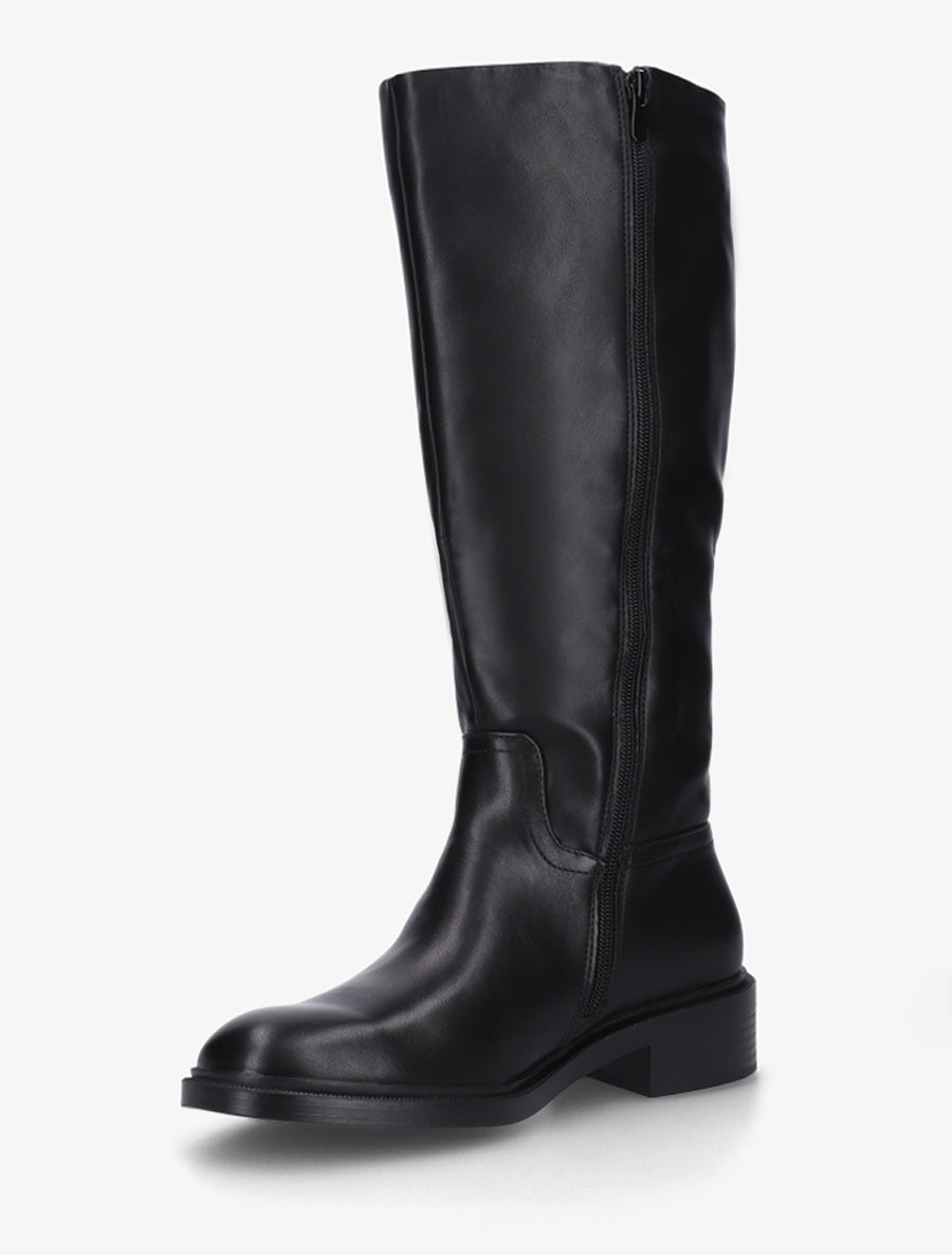 Bottes cavalières en simili - Noir - 3