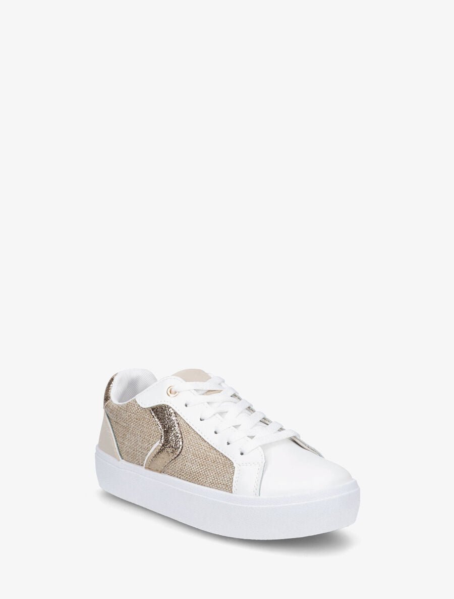 Baskets bi-matière et irisées - Beige - 2