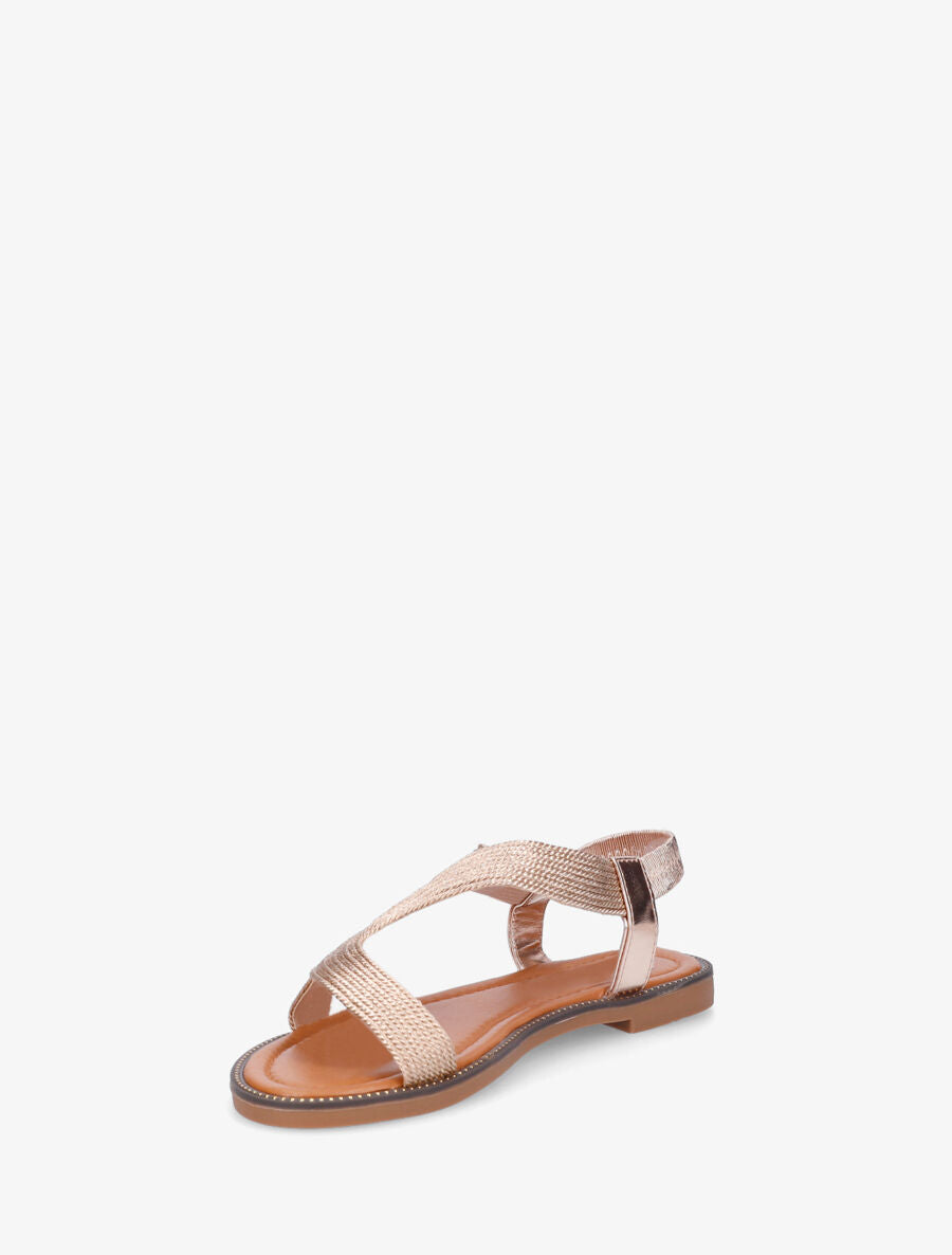 Nu-pieds unis à cheville élastiquée - Rose gold - 4