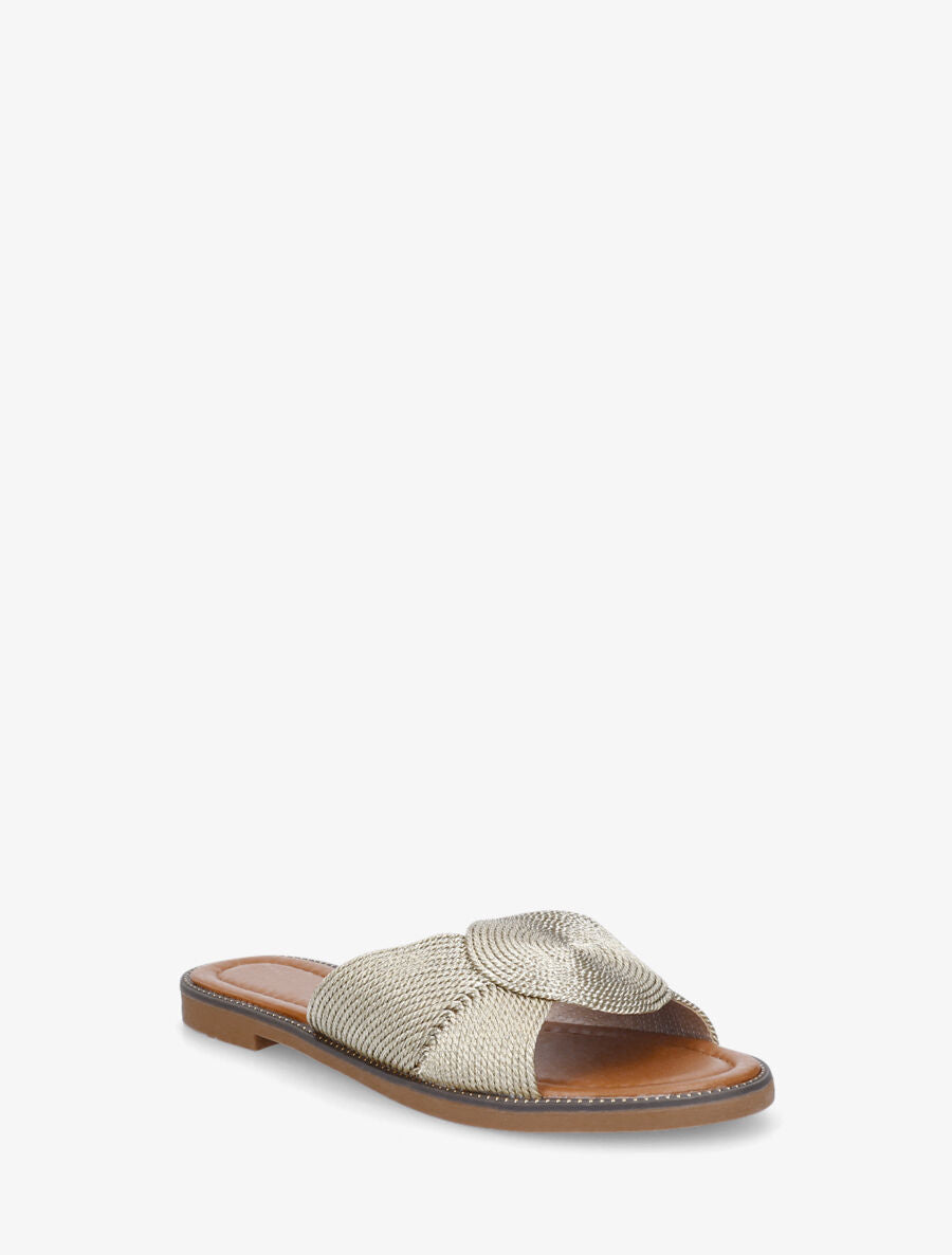 Mules plates style corde - Or - 2