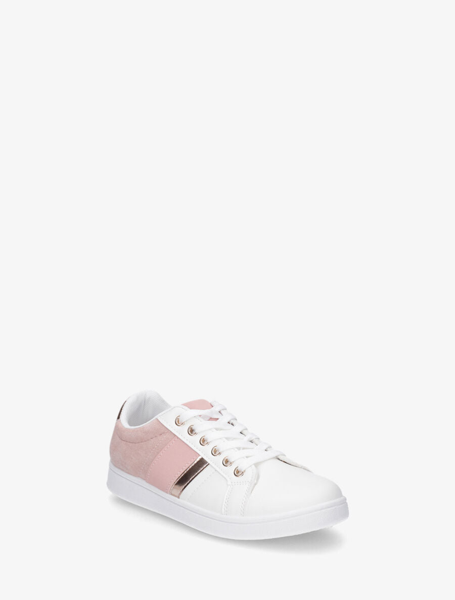 Baskets à bandes et contrefort contrastant - Rose - 2