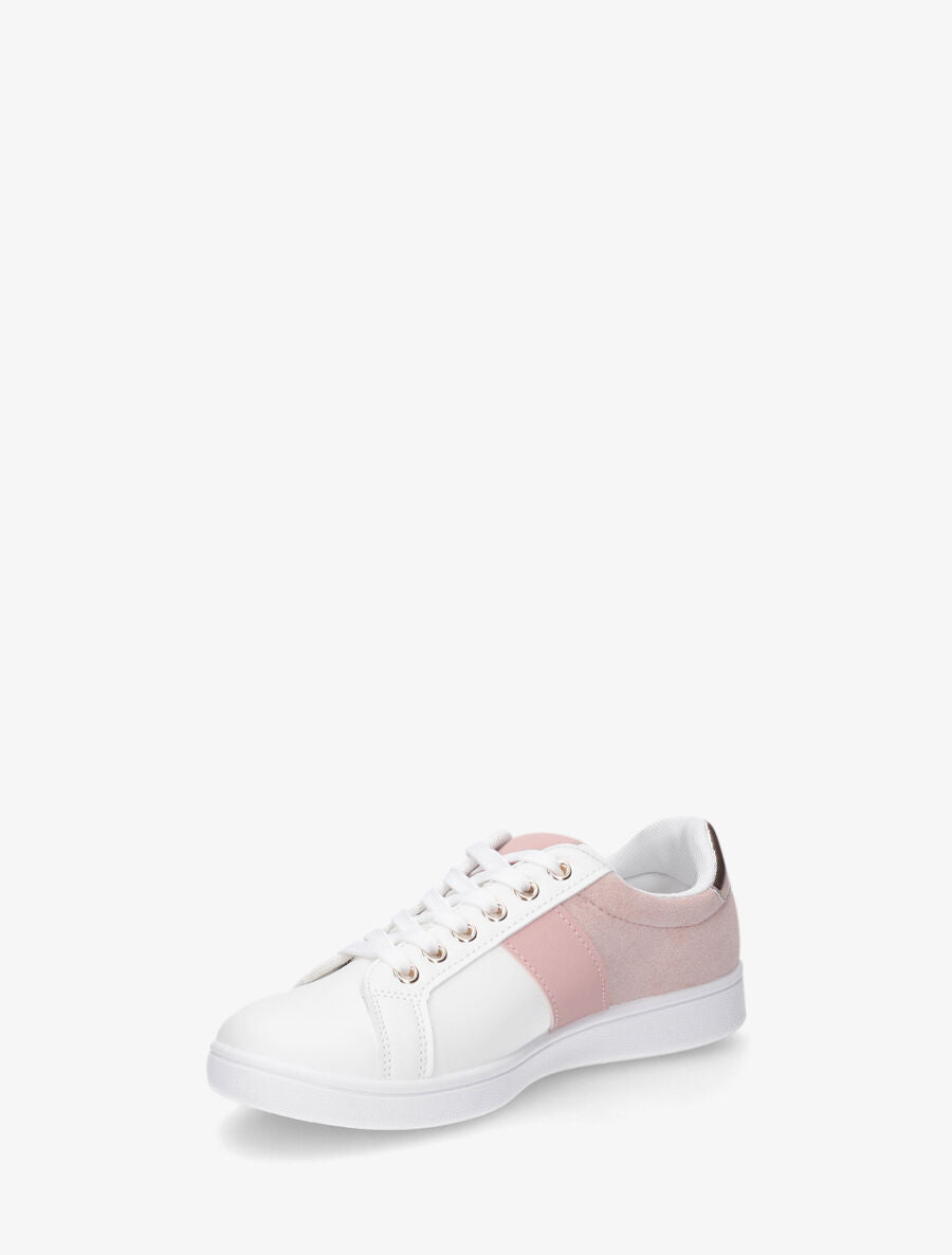 Baskets à bandes et contrefort contrastant - Rose - 3