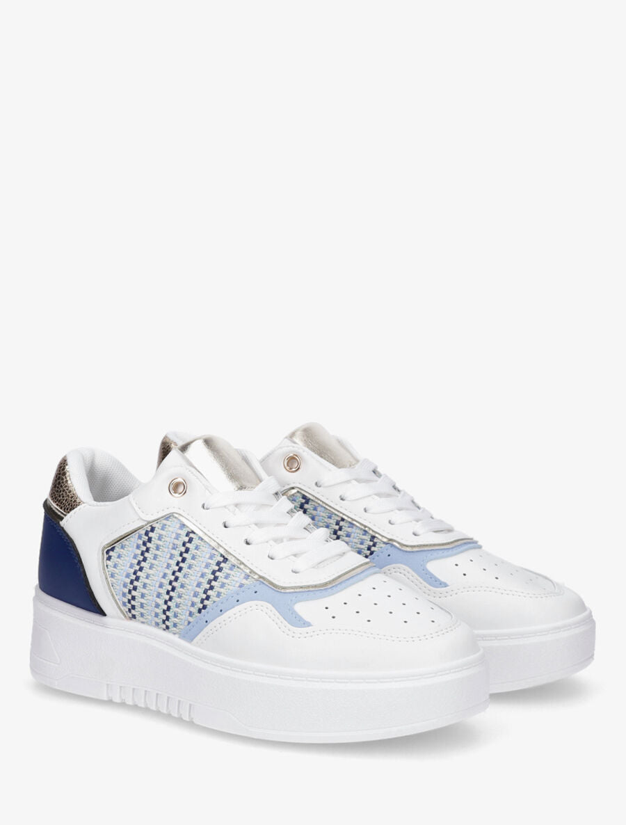 Sneakers à imprimé effet tweed - Marine - 4