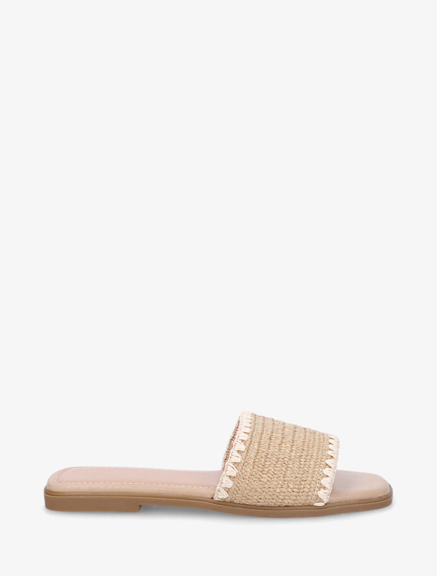 Claquettes effet raphia - Sable - 1