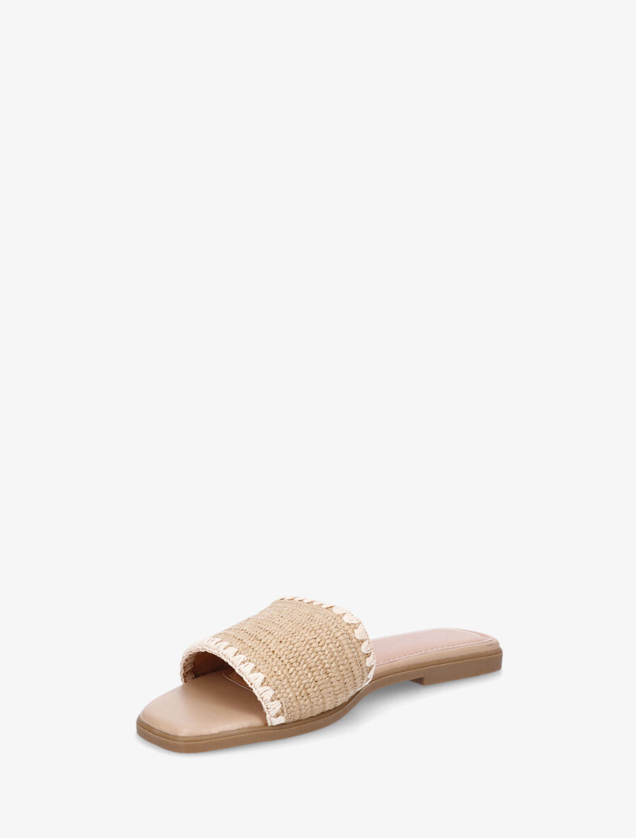 Claquettes effet raphia - Sable - 3