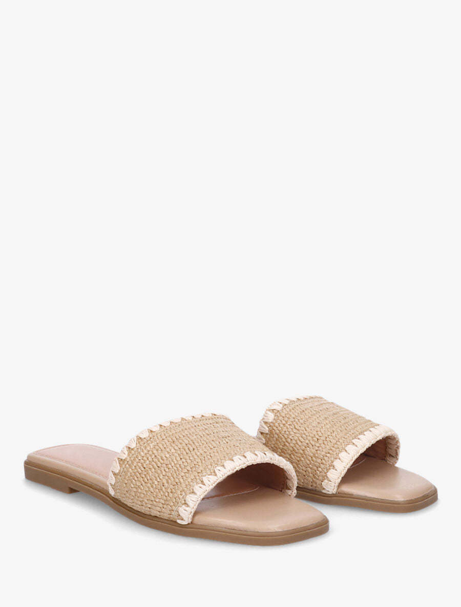 Claquettes effet raphia - Sable - 4