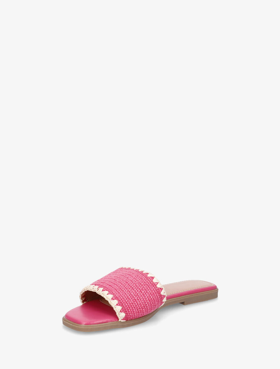 Claquettes effet raphia - Fuchsia - 3