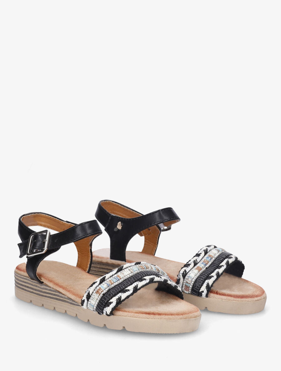Nu-pieds bride fantaisie irisée - Noir - 5