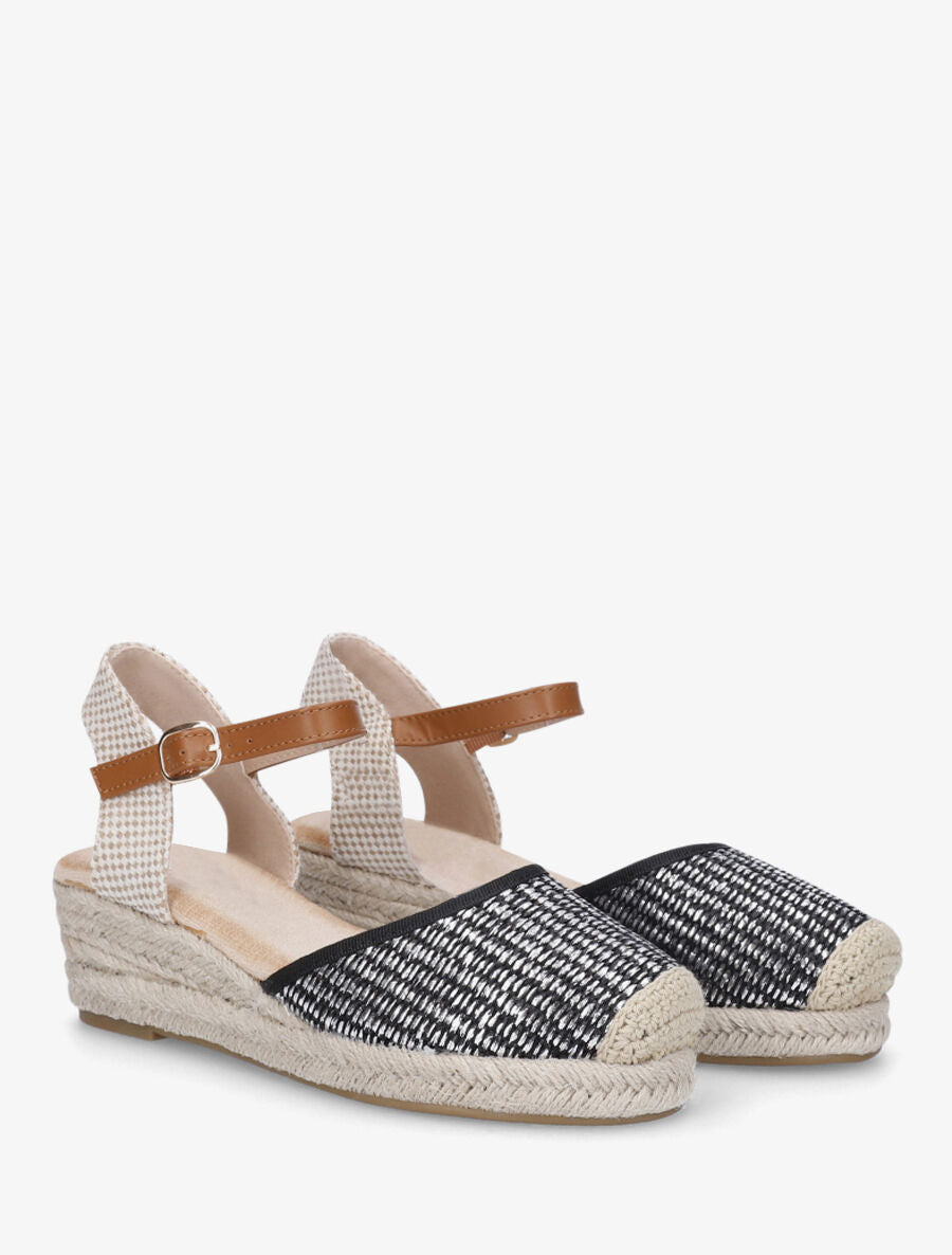 Espadrilles mi-hautes en raphia - Noir - 4