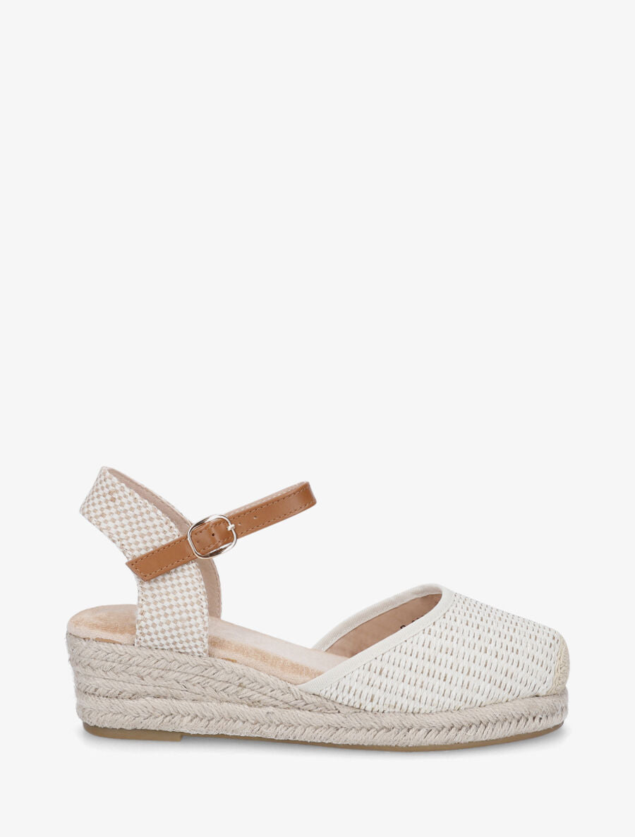 Espadrilles mi-hautes en raphia - Beige - 1