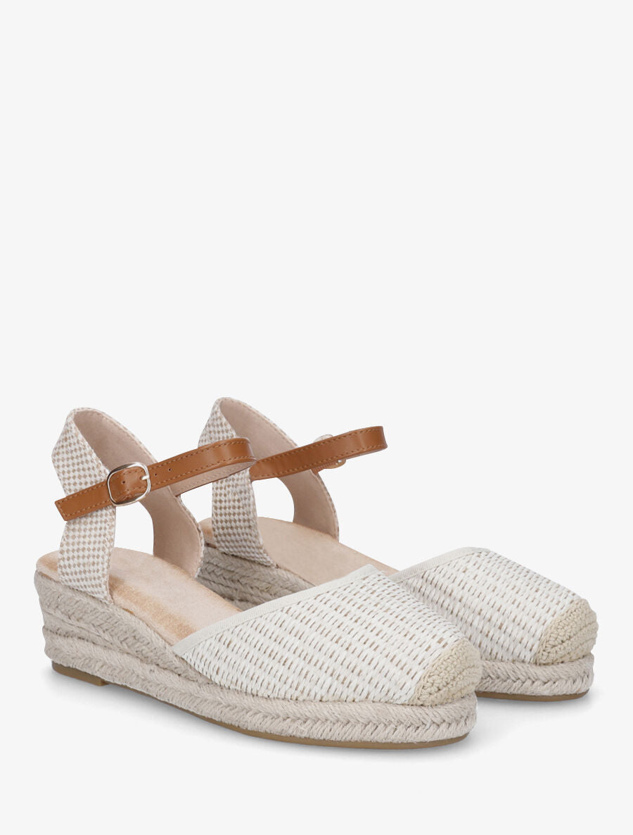 Espadrilles mi-hautes en raphia - Beige - 4