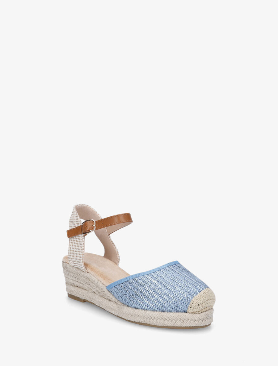 Espadrilles mi-hautes en raphia - Bleu - 2