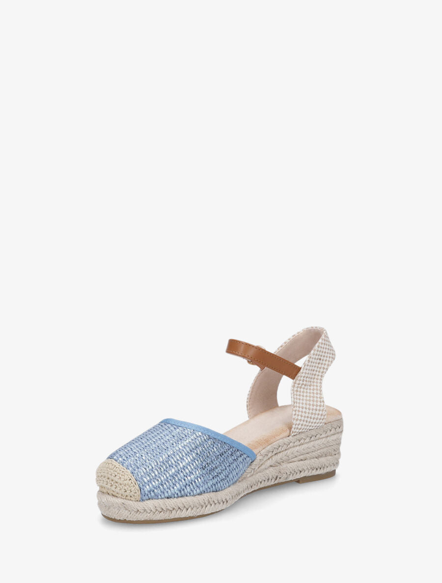 Espadrilles mi-hautes en raphia - Bleu - 3