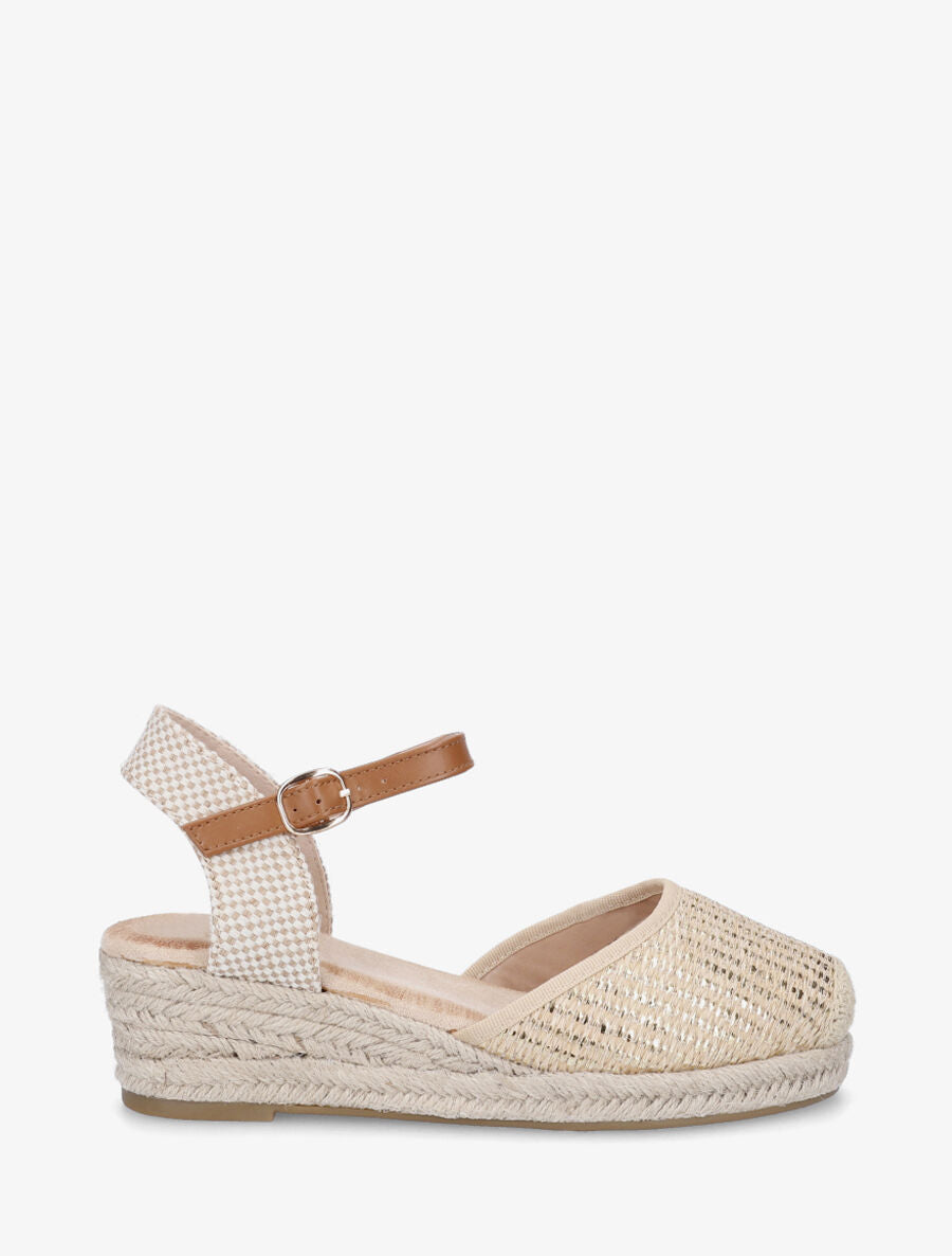 Espadrilles mi-hautes en raphia - Or - 5