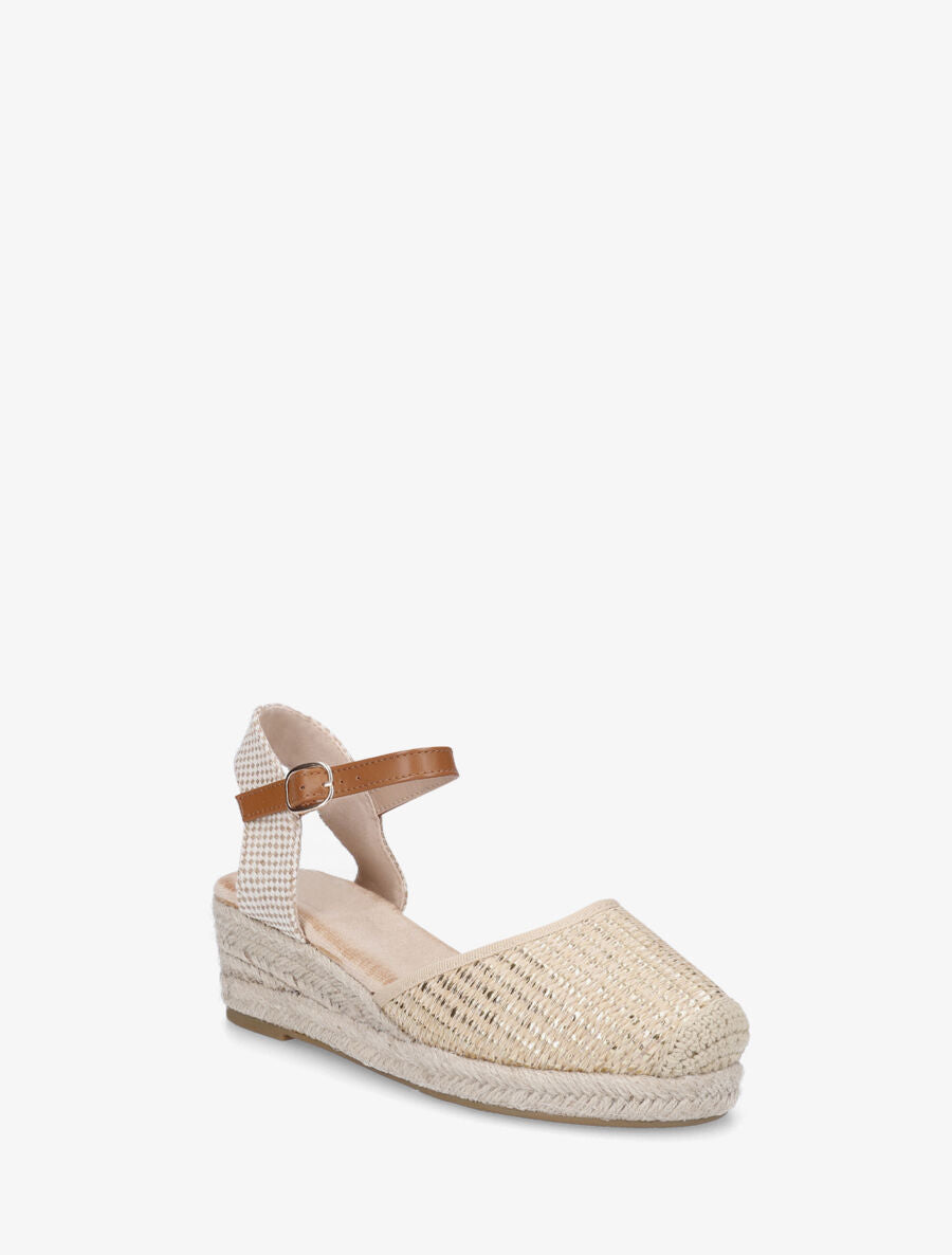 Espadrilles mi-hautes en raphia - Or - 2