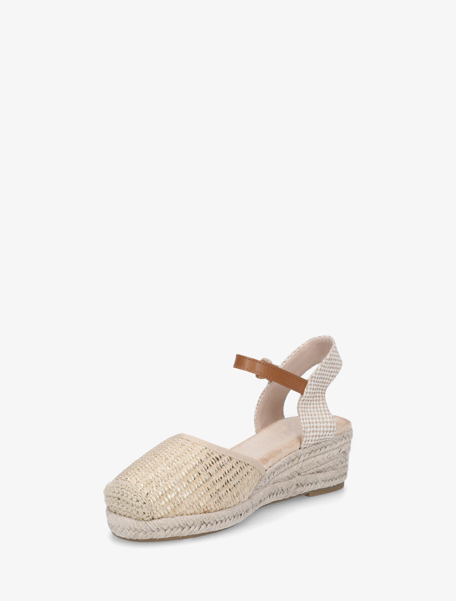 Espadrilles mi-hautes en raphia - Or - 3