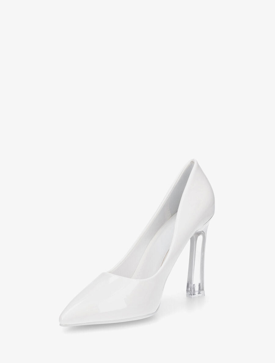 Escarpins pointus à talon aiguille en plexiglass - Blanc - 3
