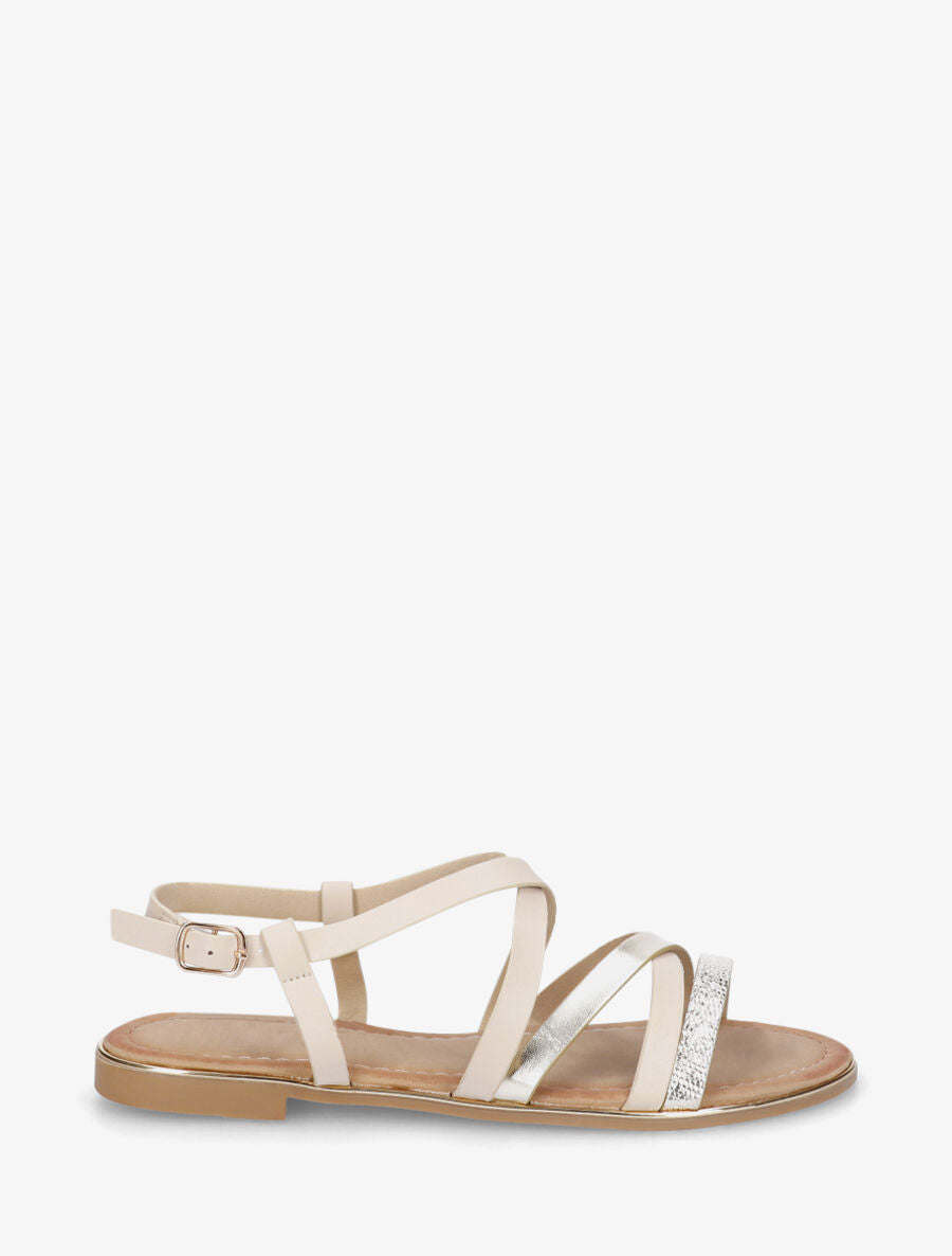 Nu-pieds à brides fantaisies croisées - Beige - 5